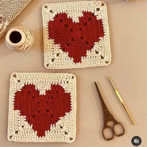 Crochet Heart Granny Square Pattern My Crafts Inspirations In 2024