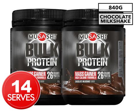 2 X Musashi Bulk Mass Gainer Protein Powder Chocolate Milkshake 420g Au