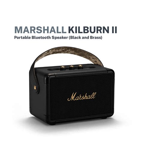 Marshall Kilburn II Portable Bluetooth Speaker (Black and Brass)