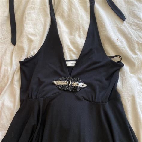 Vintage Next Black Halter Neck Fairy Dress With Depop