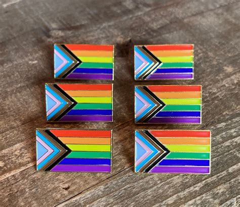 Progress Pride Flag Set Of 6 1 Enamel Lapel Pins Badge Lgbt Lgbtq