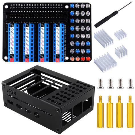 Buy GeeekPi Raspberry Pi 4 GPIO Screw Terminal Block Breakout Board HAT Kit with GPIO Status LED ...