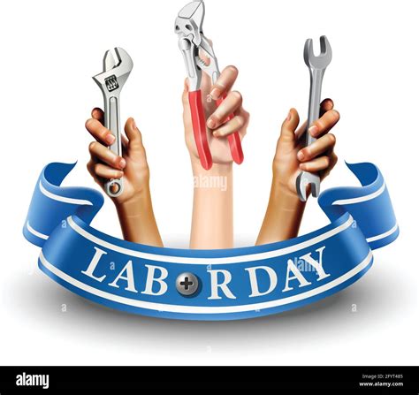 3d Realistic Vector Illustration Icon Of Labor Day Banner Element Design Emblem Hands Holding