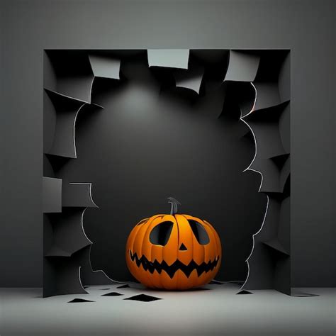 Premium Photo | Black background for halloween paper style generative ai