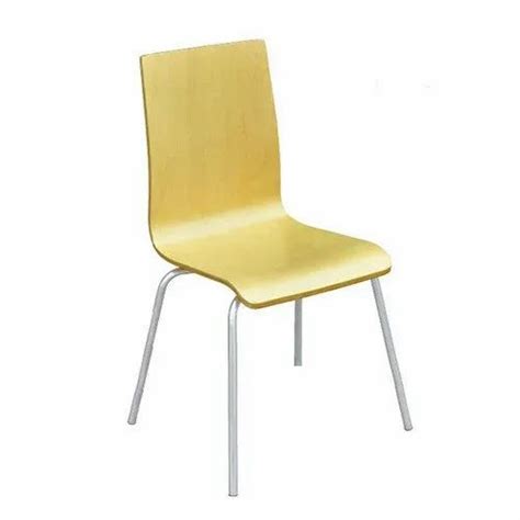 Daksh Brown Metal Wood Cafeteria Chair Size Low Back Seating