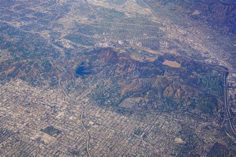 Aerial View Of The Arrowhead Lake And San Bernadino Area Stock Image