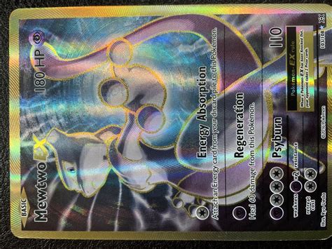 Mavin Full Art Mewtwo Ex Ultra Rare Gold Rim Card Xy