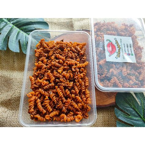 Jual Makaroni Spiral Makroni Ulir Mercon Bumbu Rempah Asli Kemasan Box