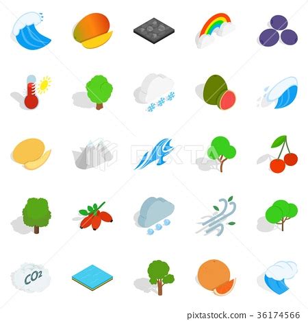 Live Nature Icons Set Isometric Style Stock Illustration 36174566