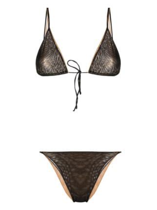 Os Ree Double Layer Triangle Bikini Set Farfetch