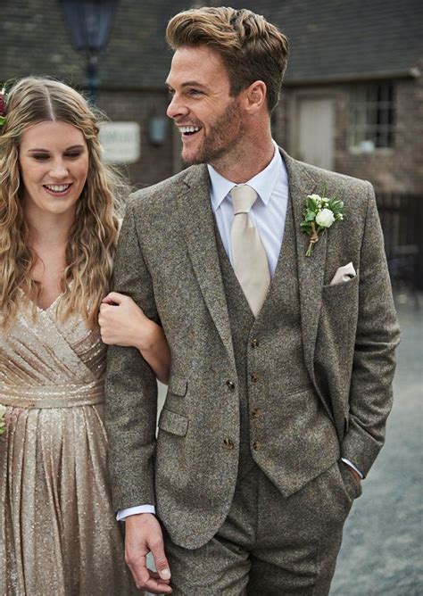 Tibberton Brown Tweed Suit Pure Suit Hire Norwich Groom And