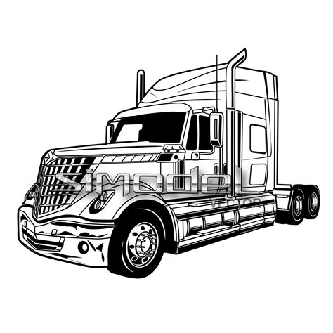 Semi Truck International Svgaiepspdfdxfpng  Vector Car