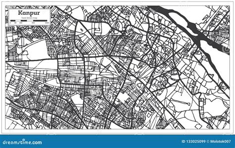 Kanpur India City Map In Retro Style In Golden Color. Outline Map ...