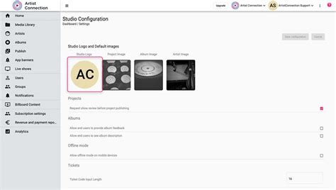 How To Set Your Studio Logo Artist Connection Help Center