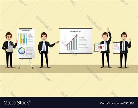 Cartoon character with businessman working Vector Image