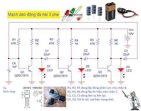 Học Cách Vẽ Sơ đồ Mạch điện đa Hài Dùng Tranzito đơn Giản Và Dễ Hiểu