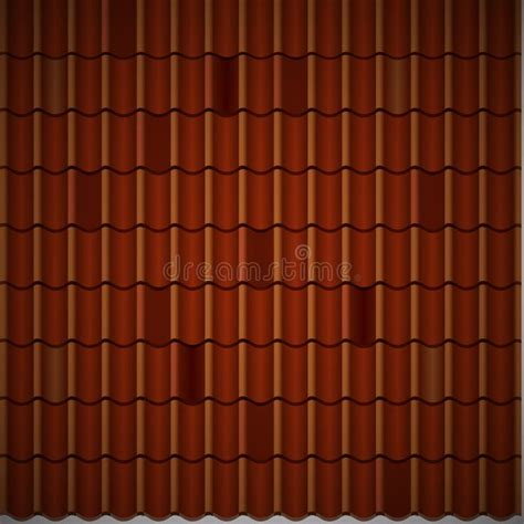 Red Corrugated Tile Element Of Roof Seamless Stock Vector