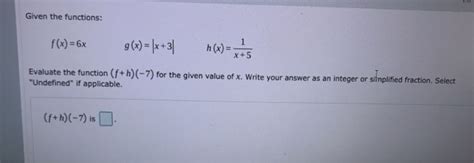 Solved Given The Functions F X 6x 1 G X [x 31 H X