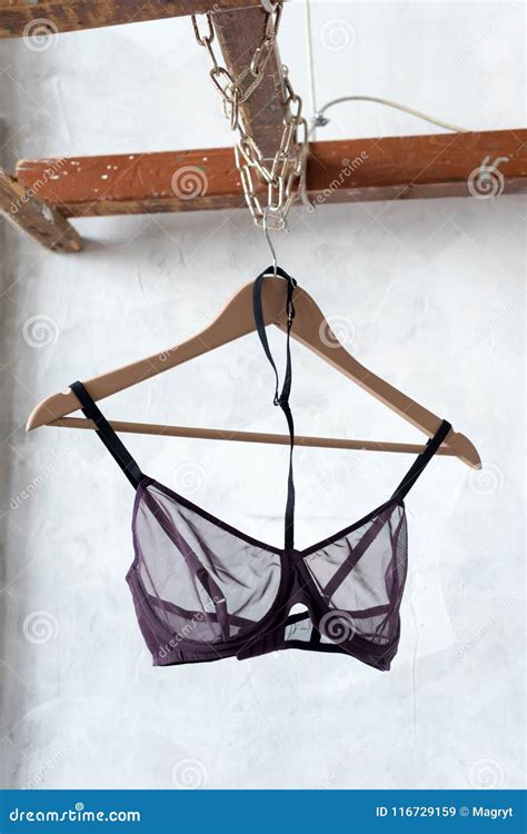 Transparent Bra On Hanger Fashionable Female Lacy Underwear Lingerie
