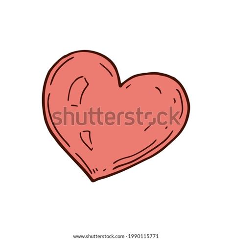 Hand Drawn Pink Heart Vector Illustration Stock Vector Royalty Free