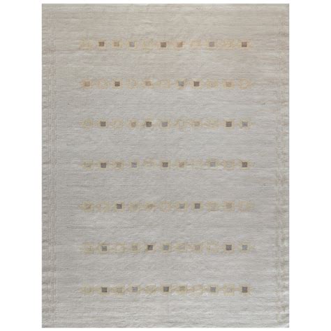 Handwoven Swedish Inspired Wool Flat Weave Rug For Sale At 1stDibs