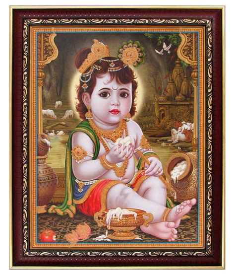 Avercart Lord Krishna Baby Krishna Bal Gopal Poster X Inch