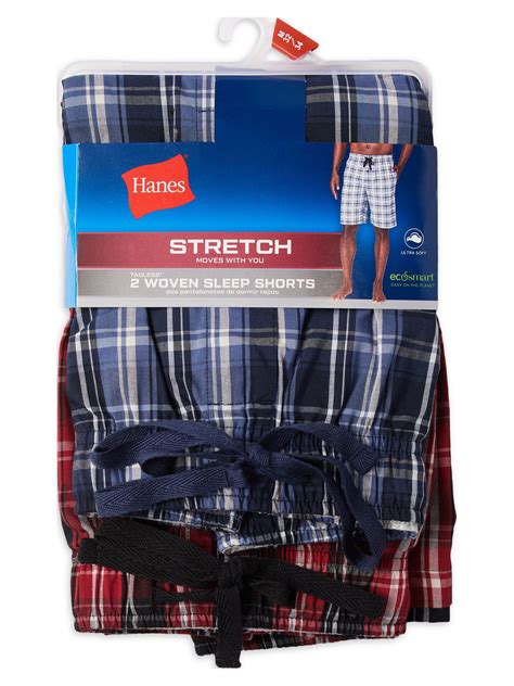 Hanes Mens And Big Mens Woven Stretch Sleep Jam Shorts 2 Pack