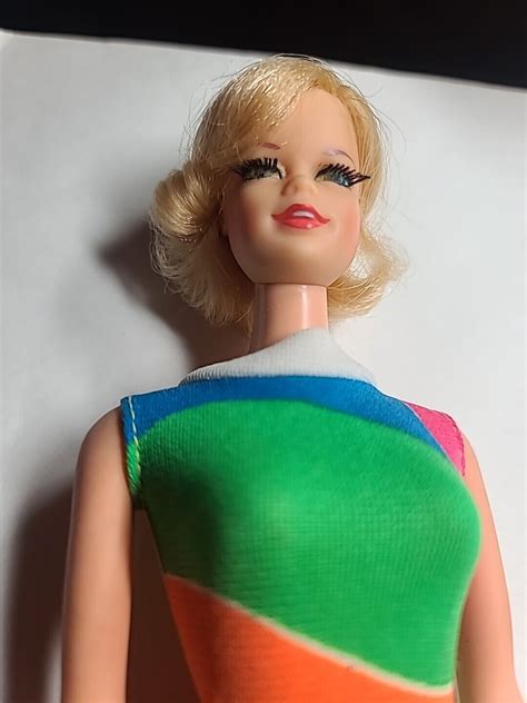 Vintage Blonde Barbie Stacey Doll Twist N Turn Tnt Swimsuit