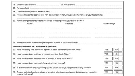 South Africa Application Visa Pdf Form Formspal