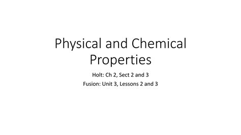 Physical And Chemical Properties Of Matter Ppt