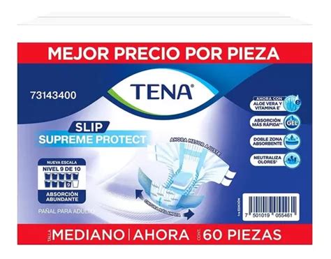 Pañales Tena Slip Supreme Med 60pzs Ropa Interior Desechable Envío gratis