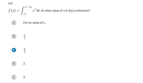 Solved Let F X ∫−2x2−3xet2dt At What Value Of X Is F X A