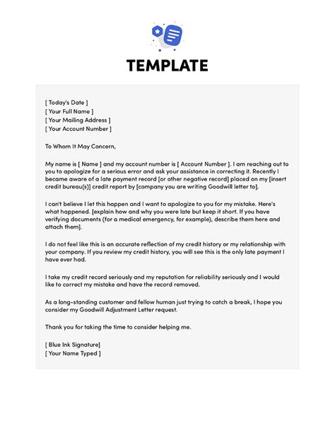 Removal Goodwill Letter Template