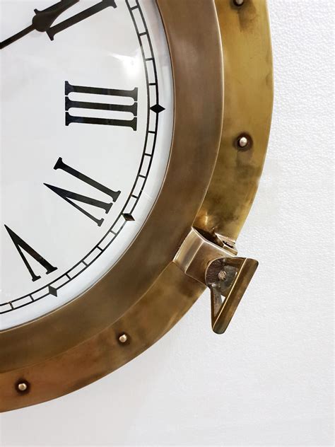 Antique Marine Brass Ship Porthole Clock 596 Cm Nautical Wall Etsy