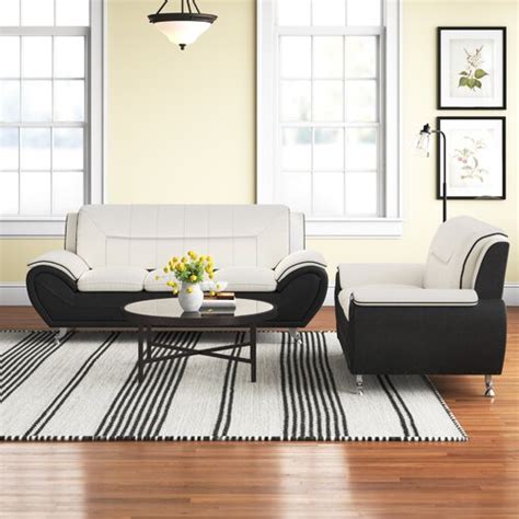 Wade Logan Hallatrow Piece Vegan Leather Living Room Set Reviews