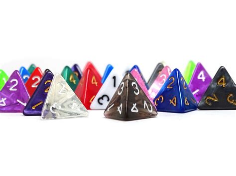 Bulk 4 Sided Dice | 25 Count | Assorted | Multi Colored | D4s - Easy ...