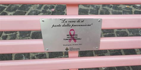 Mondragone Prevenzione Tumori Femminili Una Panchina Rosa In Piazza