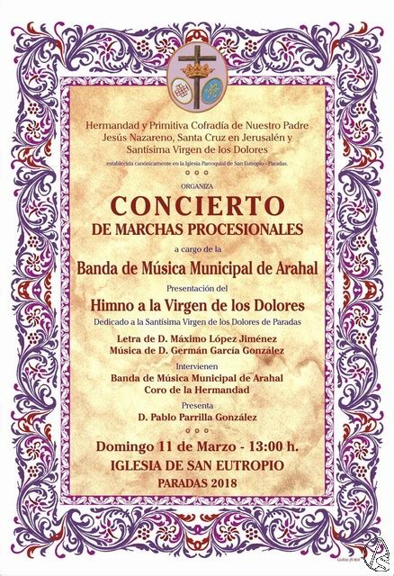 Provincia Hoy Concierto De Marchas Procesionales En Paradas