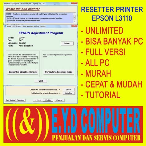 Jual Resseter Epson L Unlimited Banyak Pc Resetter All Pc Reset