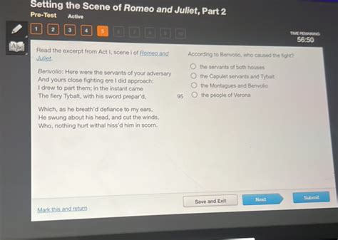 Setting The Scene Of Romeo And Juliet Part Studyx