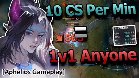 When You Have 10 Cs Per Minute You Can 1v1 Anyone [aphelios Gameplay] Youtube