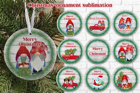 Christmas Ornaments Sublimation Christmas Gnome Ornament By Svetana