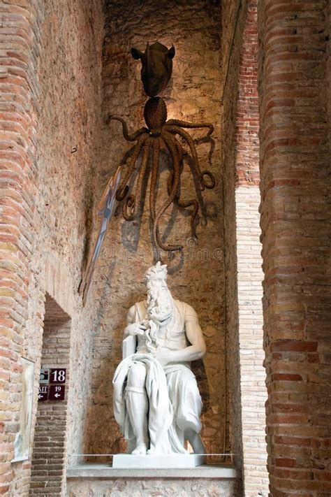 Landscape Of Statue In Salvador Dali Theater Museum In Figueres