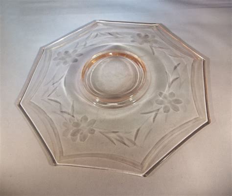 Pink Depression Glass Octagon Plate Etsy