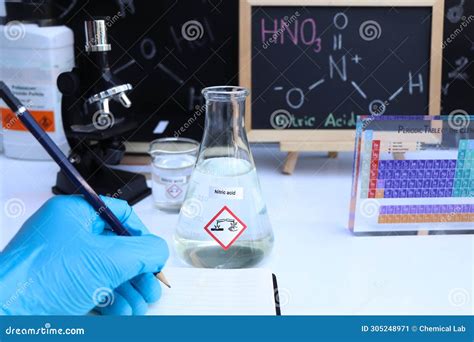 Nitric Acid And Symbol Structural Formula Chemical Stock Image Image Of Concept Experiment