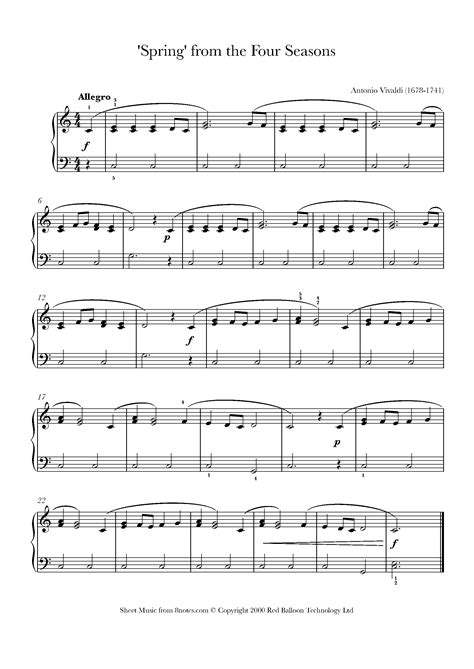 Vivaldi spring sheet music - apoinsights