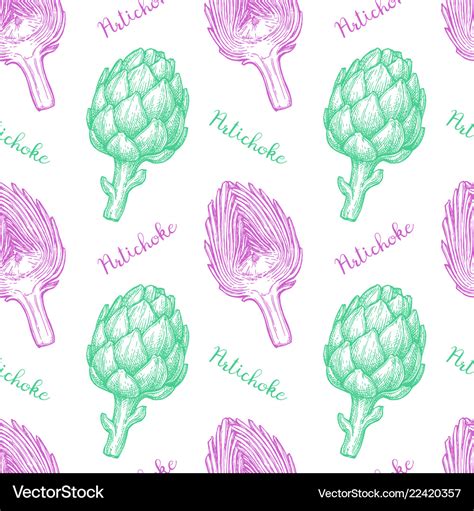 Seamless Pattern With Artichoke Royalty Free Vector Image