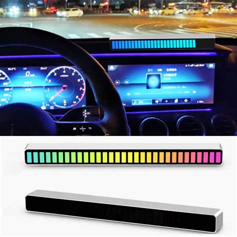 New Car Sound Control Light Rgb Voice Activated Music Rhythm Ambient