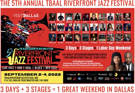 Th Annual Tbaal Riverfront Jazz Festival Sept In Dallas The