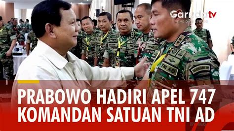 Menteri Pertahanan Prabowo Subianto Hadiri Apel Komandan Satuan Tni